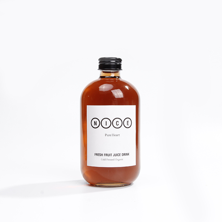 Customized 250ml 500ml Soda Beverage Container Empty Round Fresh Juice Glass Bottle With Screw Lid