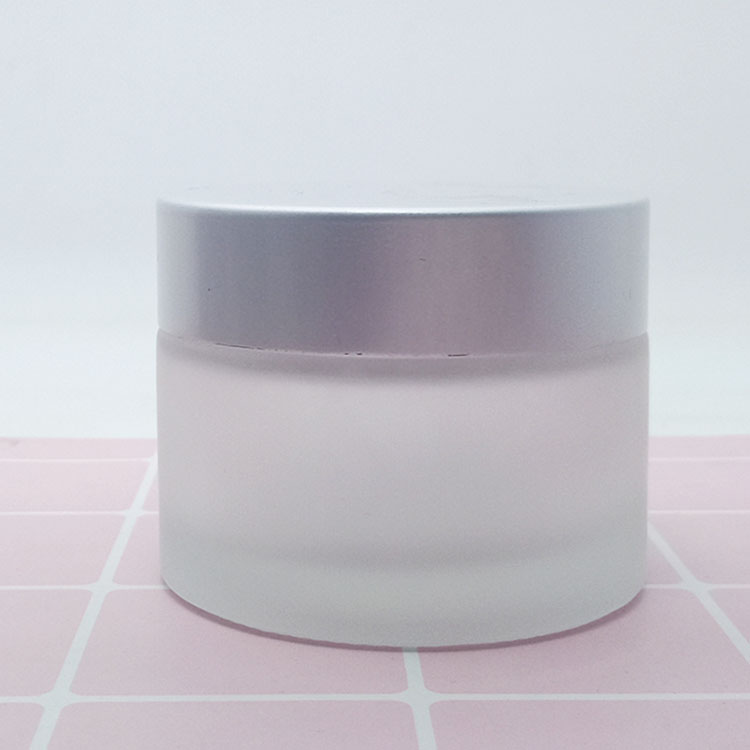 Customized 30g printing pink Glass Jar for cosmetic packing