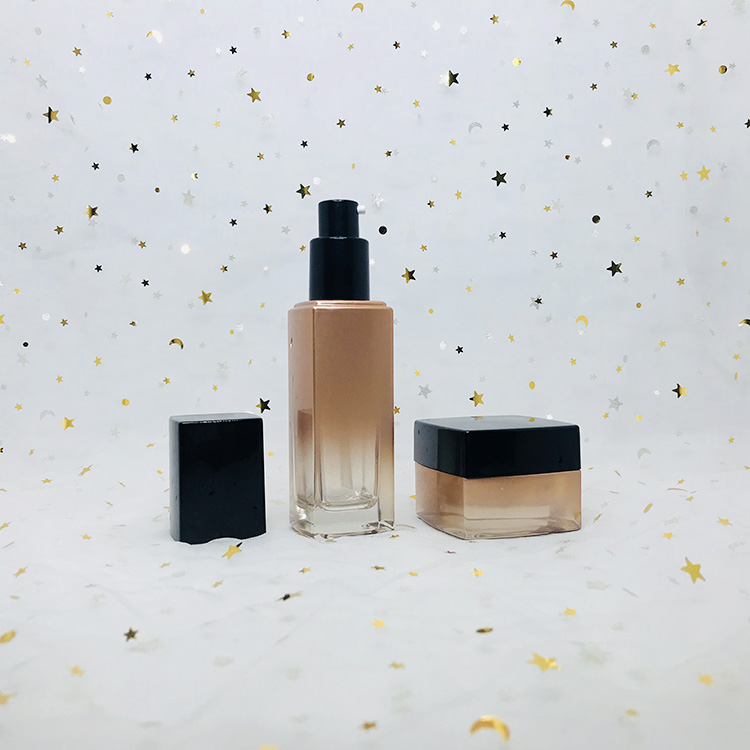 Customized 30ml 1 Fl Oz Matte Flat Shoulder Cosmetic Packaging Clear Frosted Liquid Foundation Bottle Glass Dropper Bottle Jz