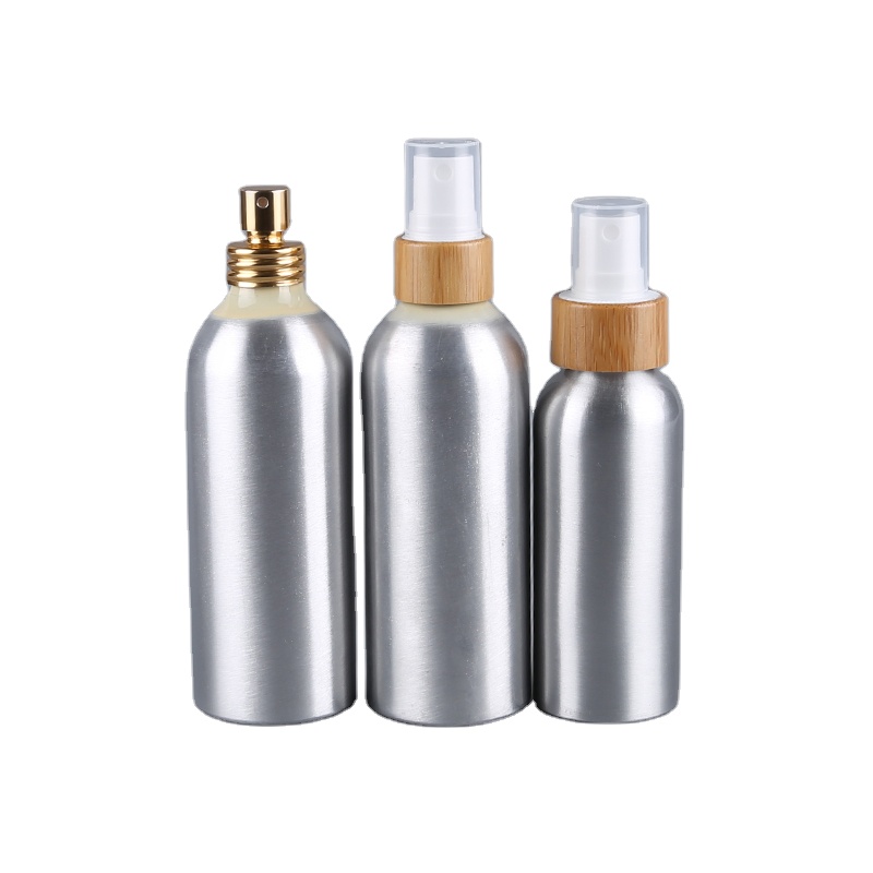 Customized 30ml 50ml 60ml 100ml spray cosmetic aluminium perfume bottle with pump