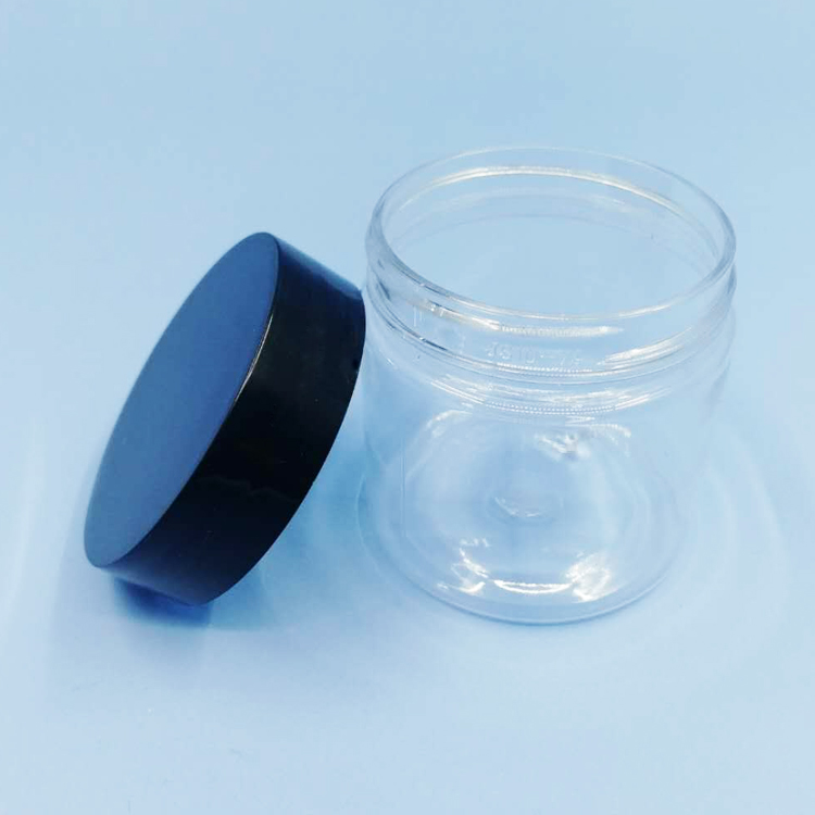 Customized 30ml 50ml 60ml 80ml Cosmetic Packaging Plastic Jar PET clear container and Colorful covers aluminium lid cap