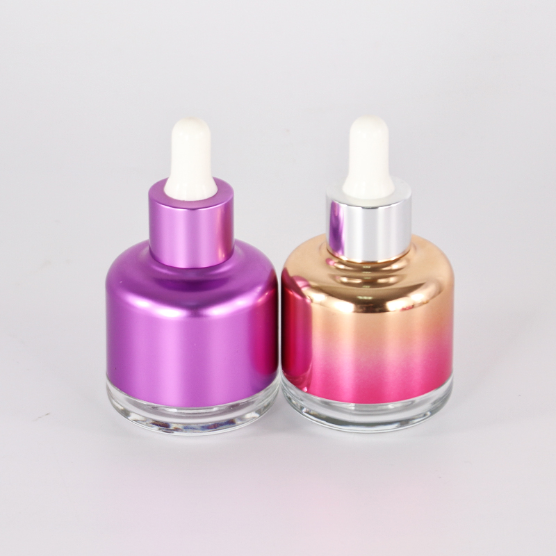 Customized 30ml Empty Matte Electroplating Dropper Cosmetic Lotion Bottels Emulsion Spray Serum Bottle