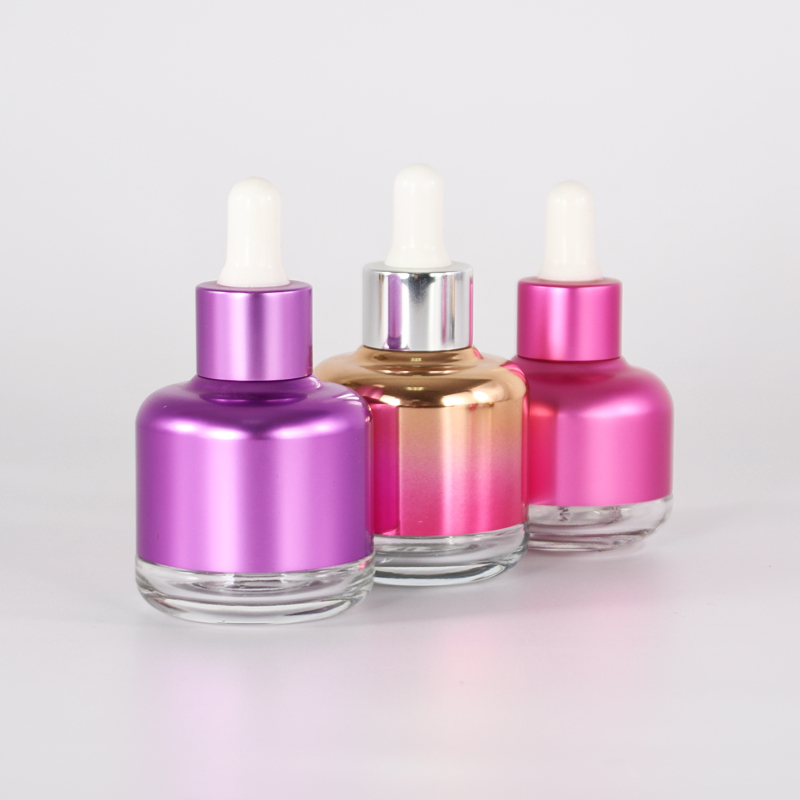 Customized 30ml Empty Matte Electroplating Dropper Cosmetic Lotion Bottels Emulsion Spray Serum Bottle