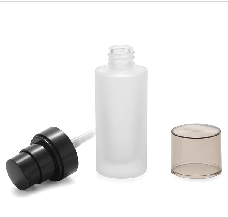 Customized 30ml Pump Foundation Bottle Primer BB Cream Pump Bottle Cylinder Glass Bottle