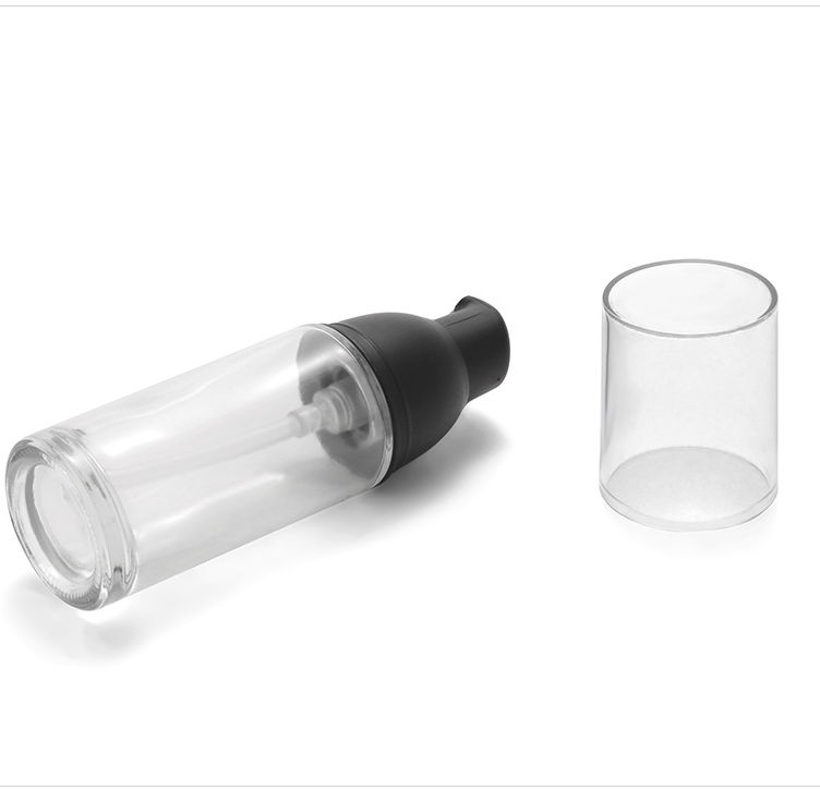 Customized 30ml Pump Foundation Bottle Primer BB Cream Pump Bottle Cylinder Glass Bottle