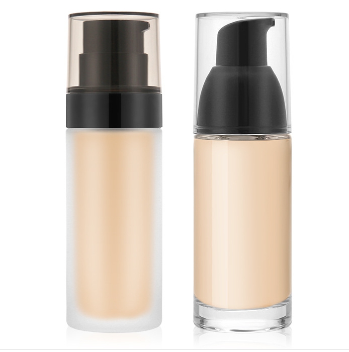 Customized 30ml Pump Foundation Bottle Primer BB Cream Pump Bottle Cylinder Glass Bottle