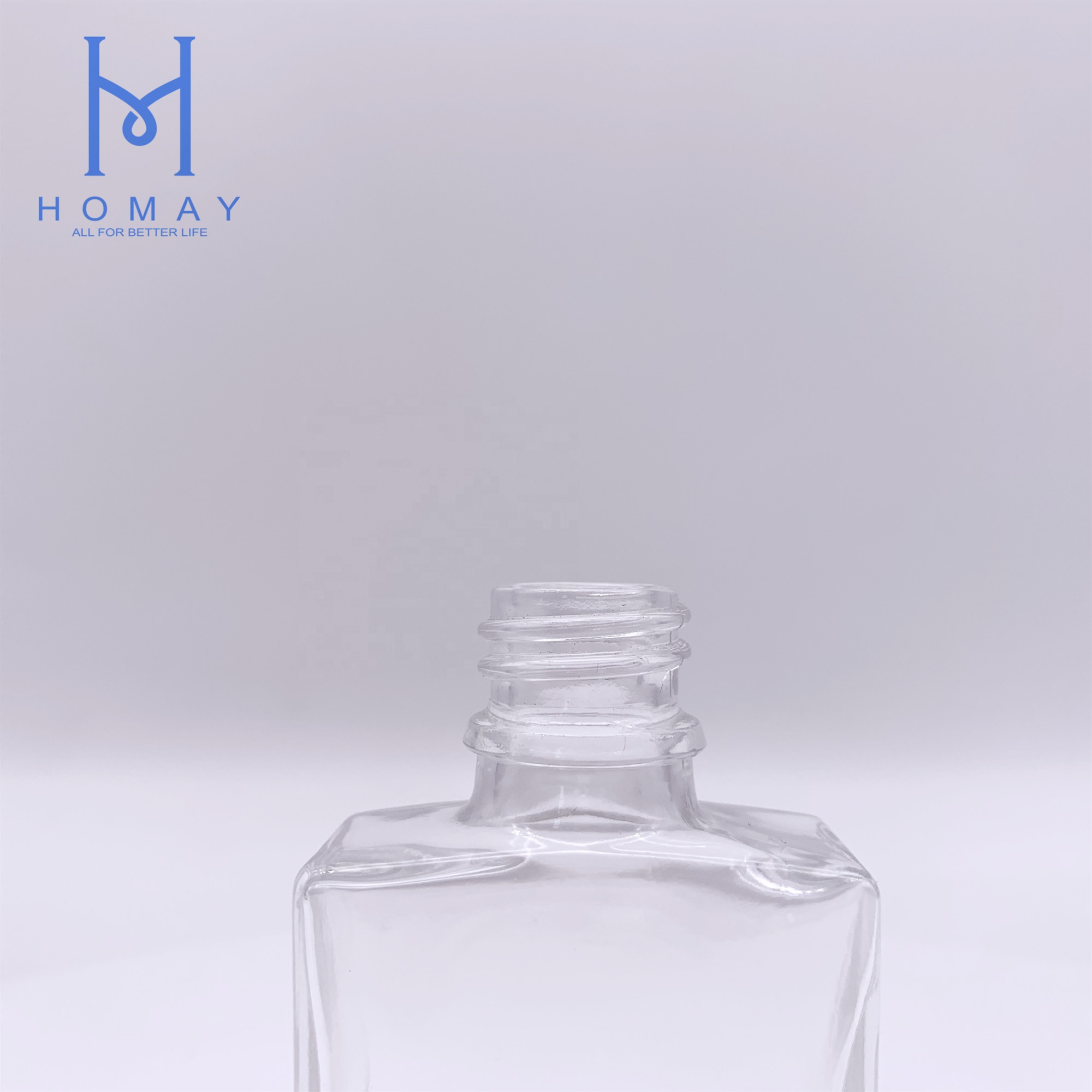 Customized 30ml clear flat square shape glass bottle empty cosmetic glass bottle for essential oil with dropper cap