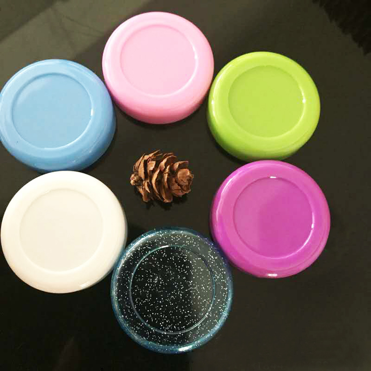 Customized 3g 5g 10g 15g 20g 30g Cosmetic Packaging Plastic Jar PS clear container and Colorful covers and Bottle body