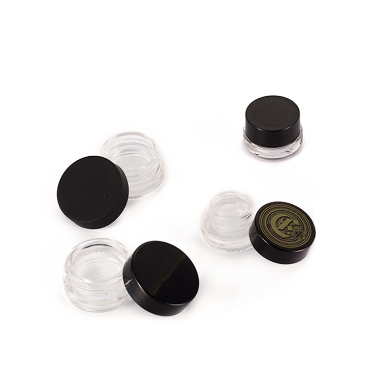 Customized 3g 5g 7g clear round hemp product eye cream small glass childproof lotion containers with lids