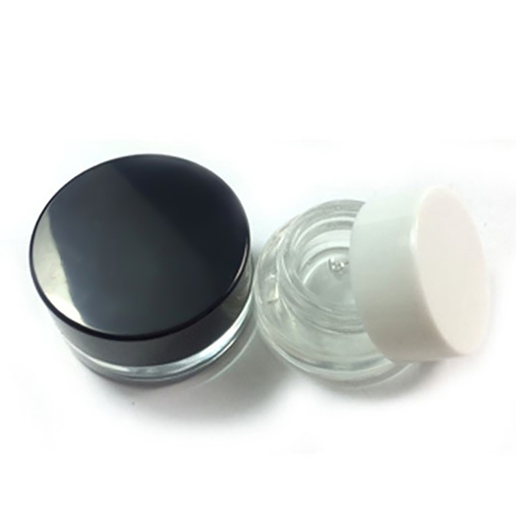 Customized 3g 5g 7g clear round hemp product eye cream small glass childproof lotion containers with lids