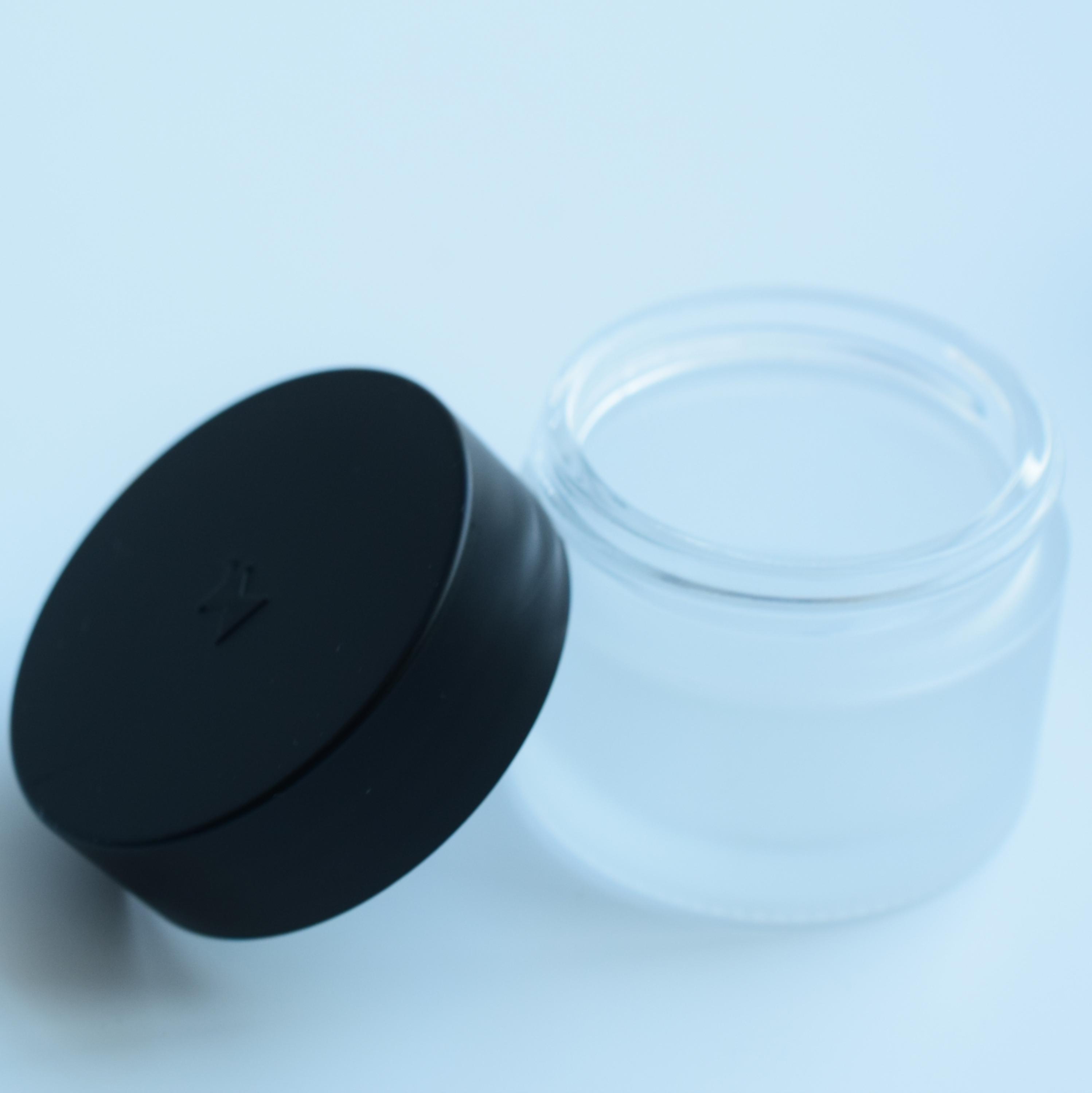 Customized 3oz Glass Packaging Cosmetic Temper Jars Clear with Smooth Child Proof Lid Weed Jar Bottle