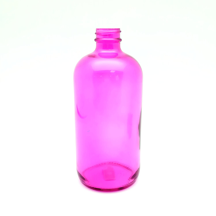 Customized 500ml 16oz pink glass boston trigger spray bottle container