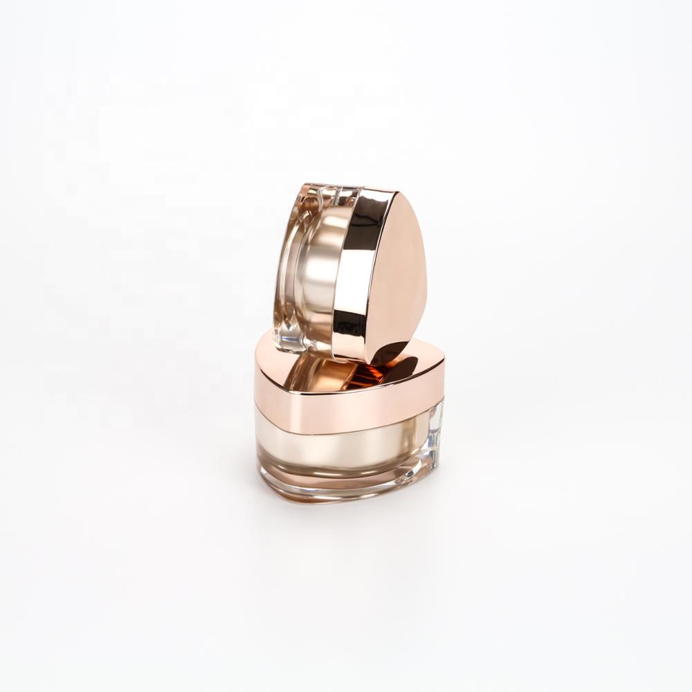Customized 50g fancy triangle luxury container cream cosmetic jar rose gold