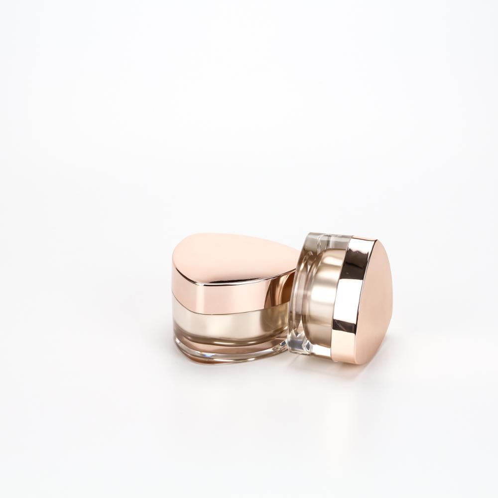 Customized 50g fancy triangle luxury container cream cosmetic jar rose gold