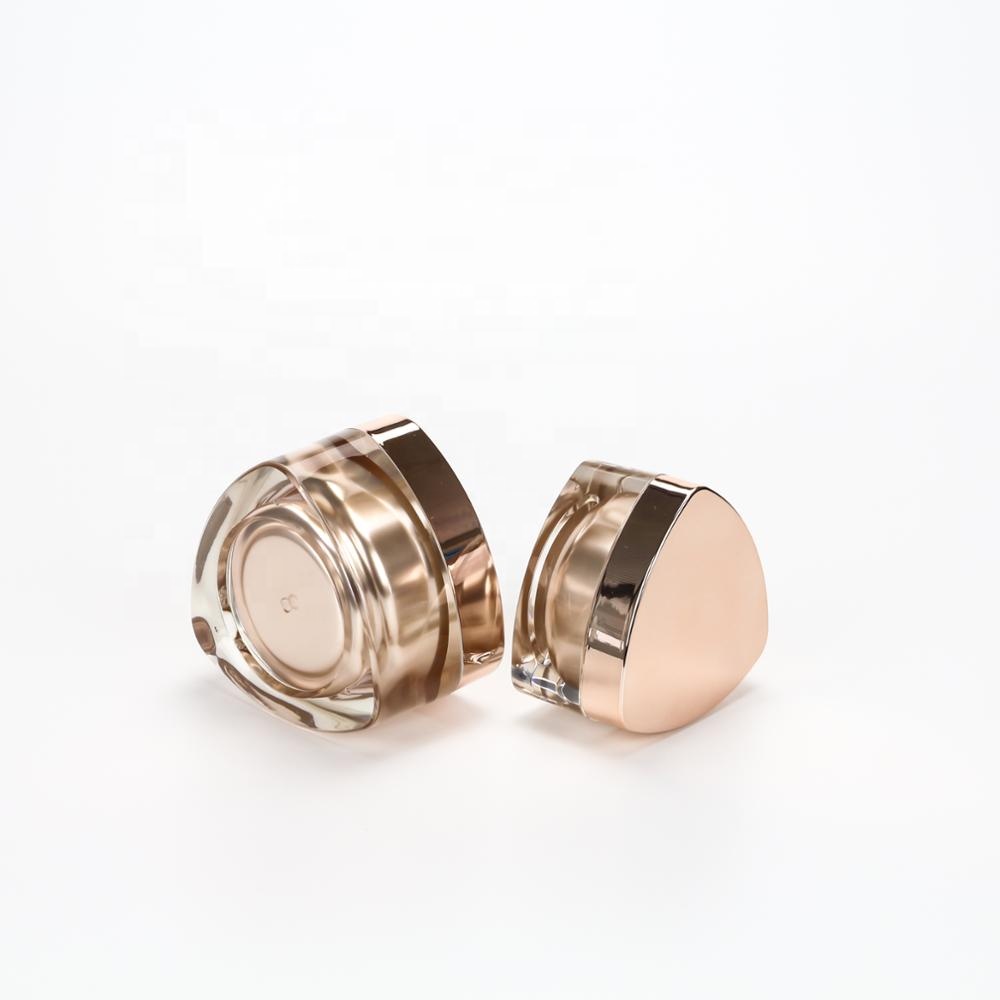 Customized 50g fancy triangle luxury container cream cosmetic jar rose gold