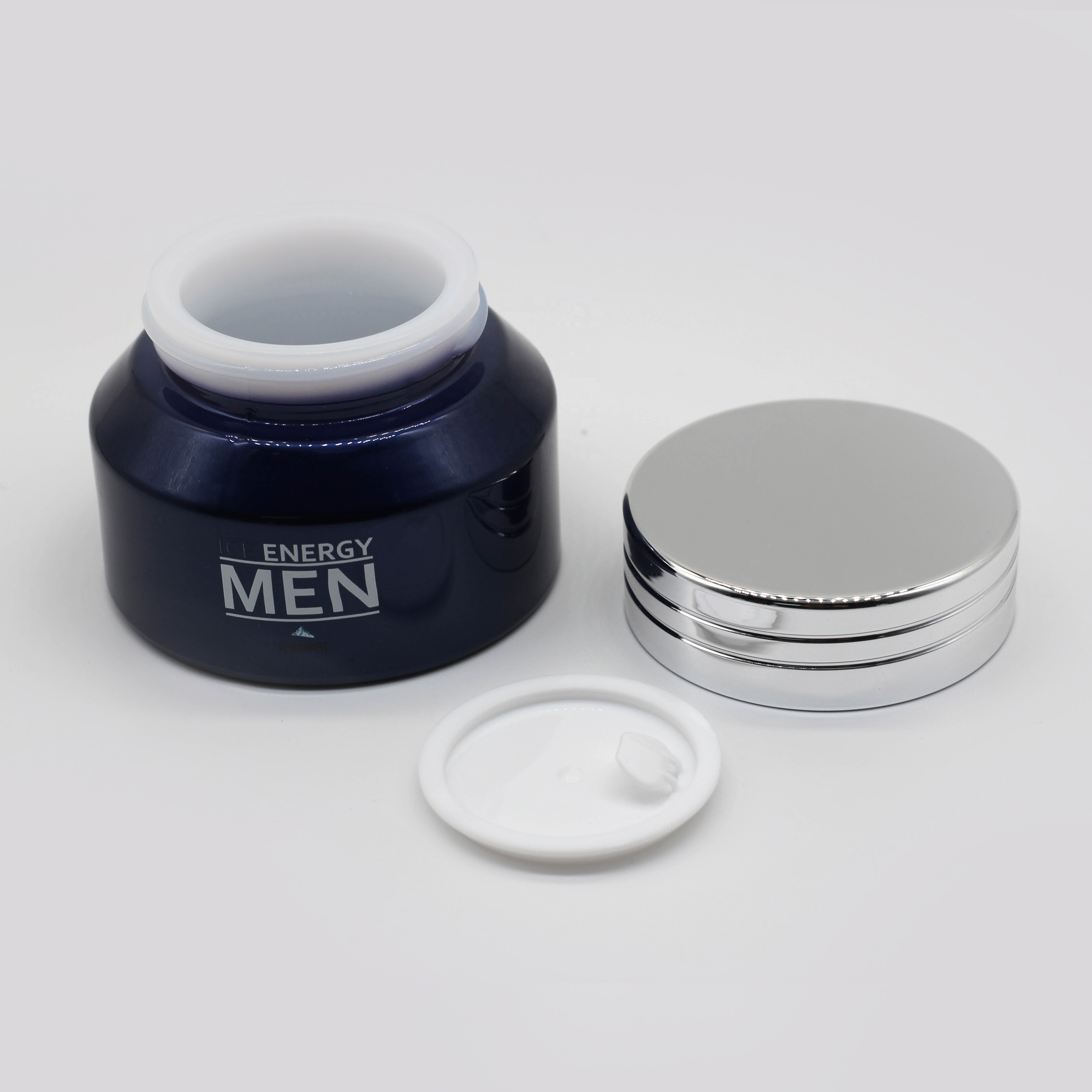 Customized 50g opal glass cosmetic jar for man