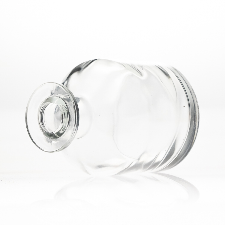 Customized 50m Big Belly Round Shaped Clear Empty glass Reed Diffuser Bottle for Aroma Fragrance