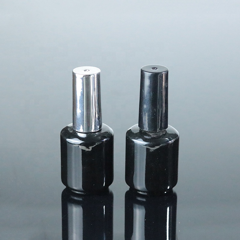 Customized 5ml 10ml 15ml black empty gel nail polish bottle (NG22)