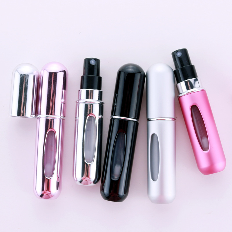Customized 5ml 8ml aluminum perfume spray refill empty bottle bottom fill perfume bottle