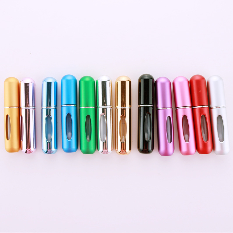 Customized 5ml 8ml aluminum perfume spray refill empty bottle bottom fill perfume bottle