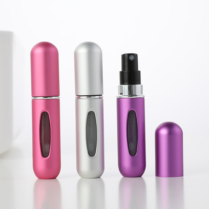 Customized 5ml 8ml aluminum perfume spray refill empty bottle bottom fill perfume bottle