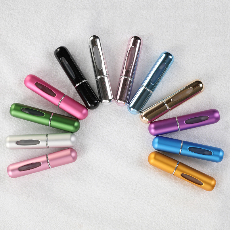 Customized 5ml 8ml aluminum perfume spray refill empty bottle bottom fill perfume bottle