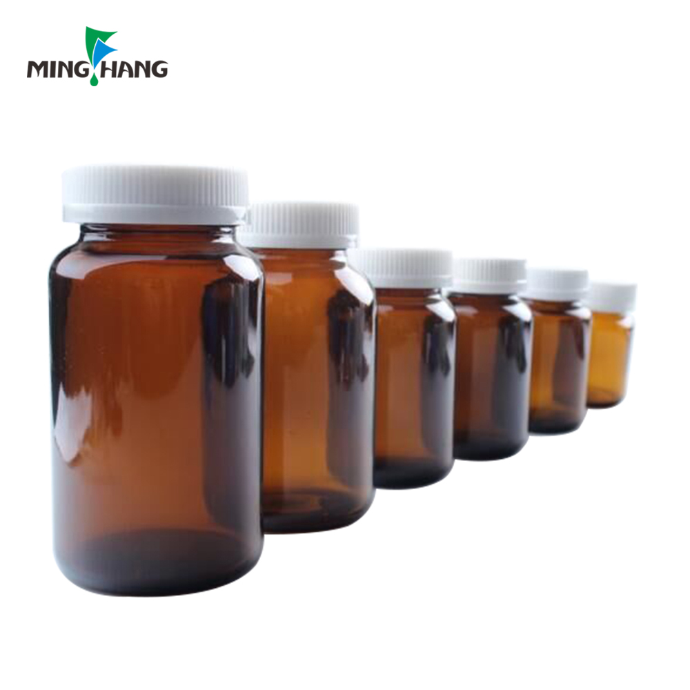 Customized 60ml 100ml 250ml Pharmaceutical Bottle Amber Glass Wide Mouth Medical Bottles