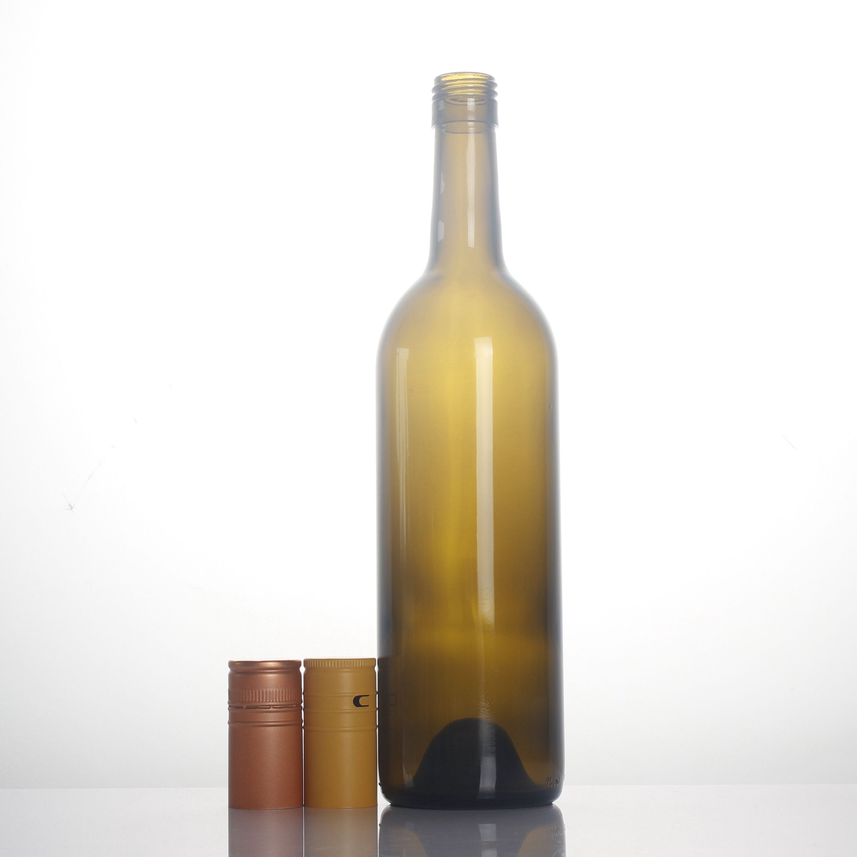 Customized 750ml 75cl 1200g antique green heavy Bordeaux glass bottle for red wine