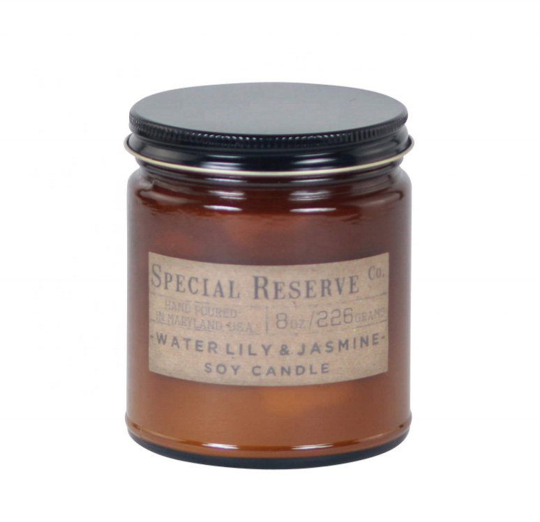 Customized 8OZ frascos de vidrio Amber Wide Mouth Candle Jar Glass with Lid