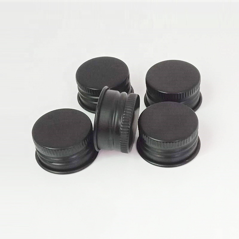 Customized Aluminum Cap Silver Black Metal Lid for Bottles