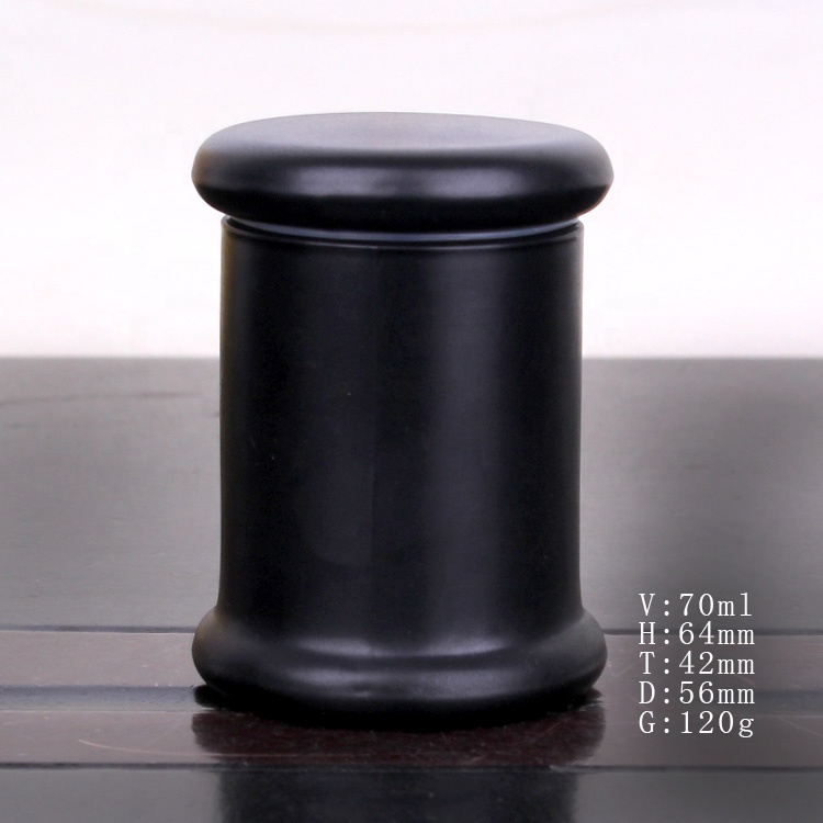 Customized Classic Black Candle Jar With LID