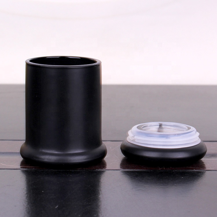Customized Classic Black Candle Jar With LID