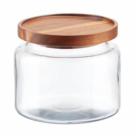 Customized Clear Square And Round Borosilicate Glass Jar And Bottles Kitchen Storage Jar Candy Jar For Storage