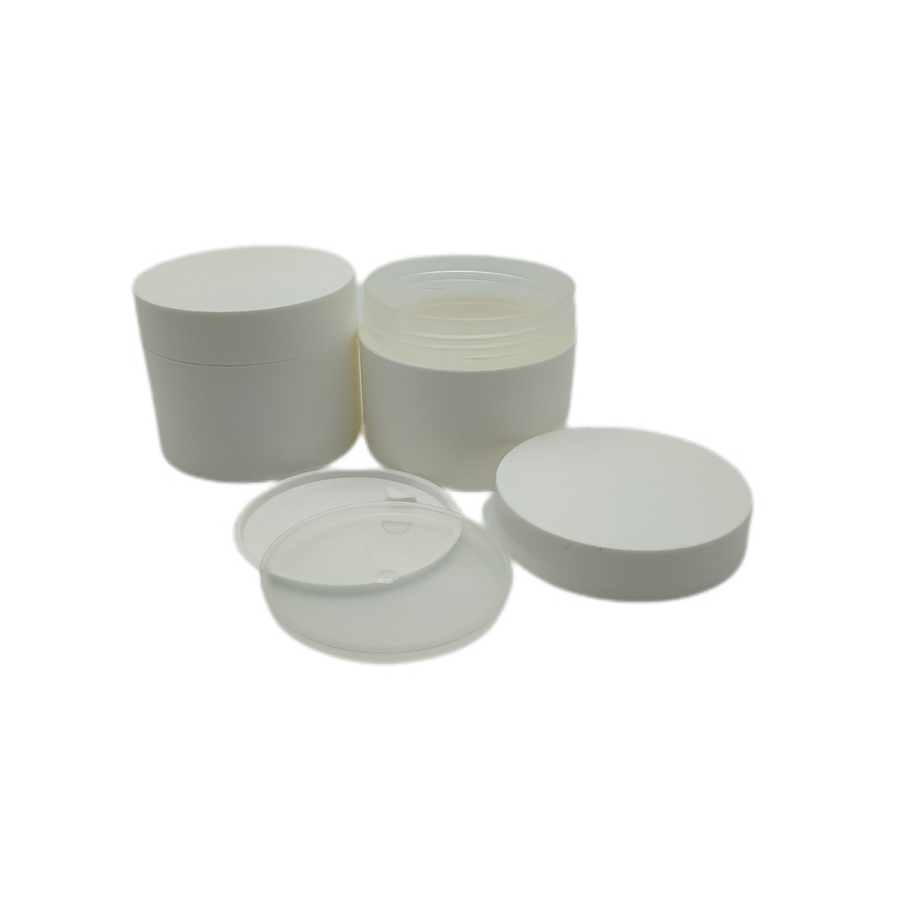 Customized Color 250ml 8 oz Matte White PP Plastic Round Cosmetic Cream Jar With Lid