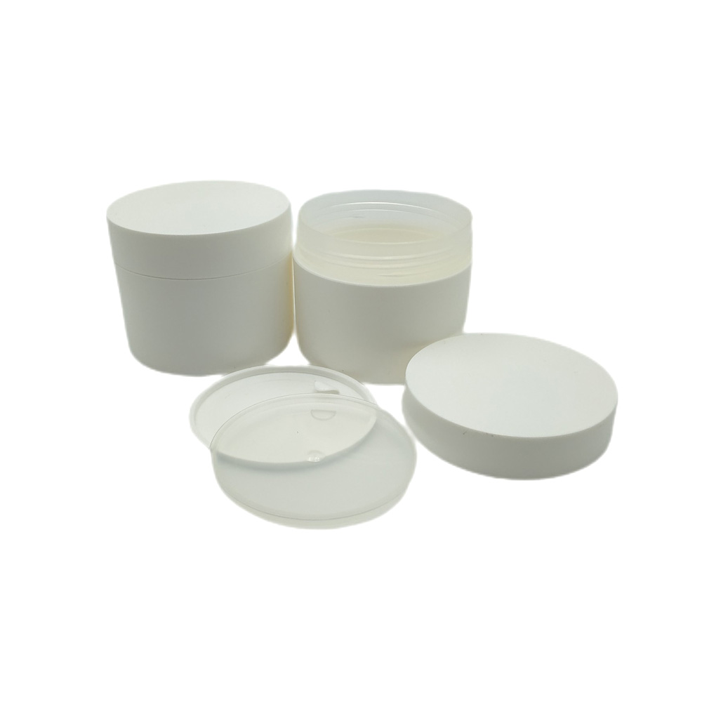 Customized Color 250ml 8 oz Matte White PP Plastic Round Cosmetic Cream Jar With Lid