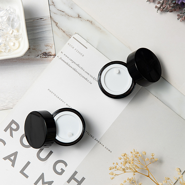 Customized Color Logo Printing Cosmetic Packaging Cream Jar 10Ml 30Ml 50Ml Black Aluminum Container