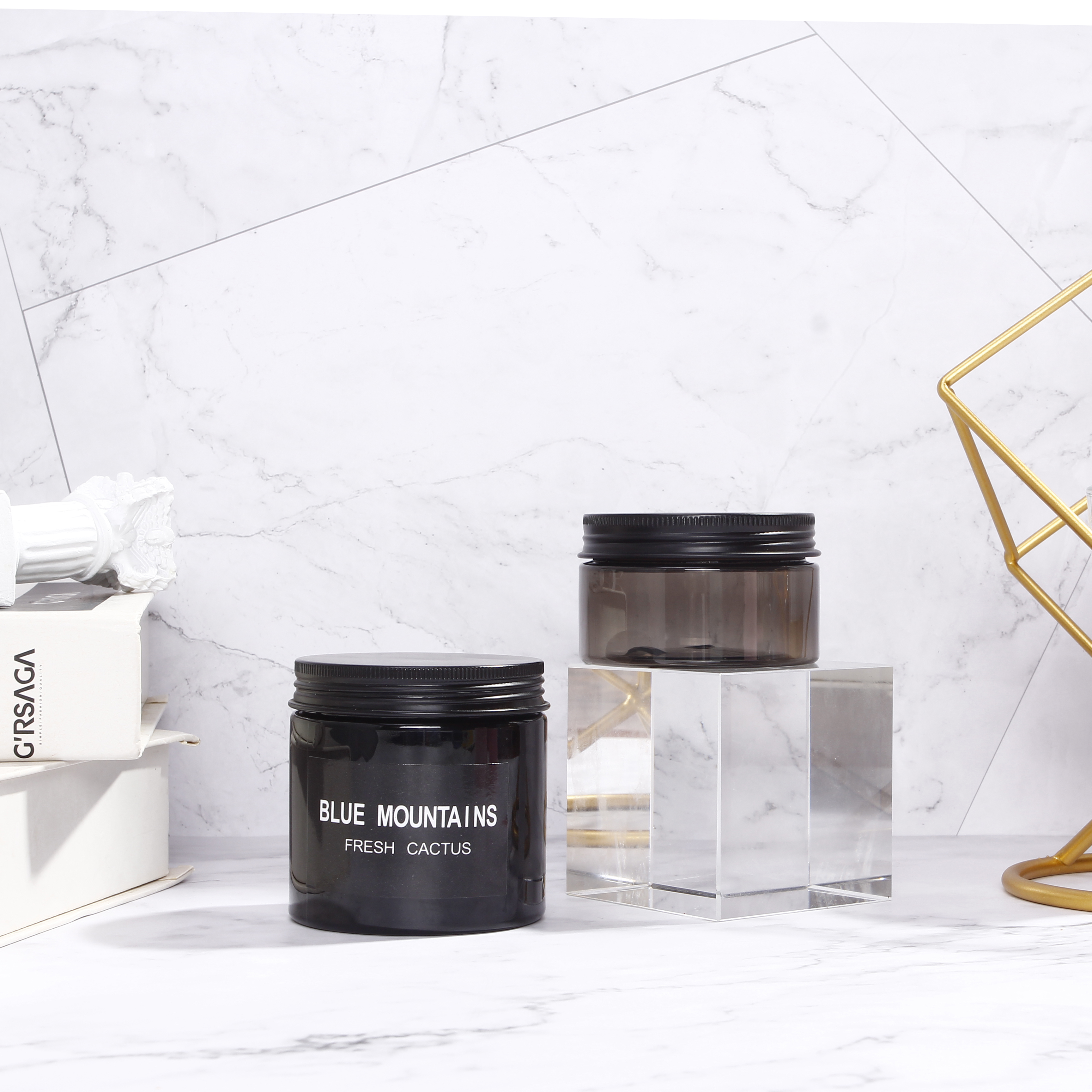 Customized Color PET Plastic cosmetic Jar for personal skin care Packaging 250ml