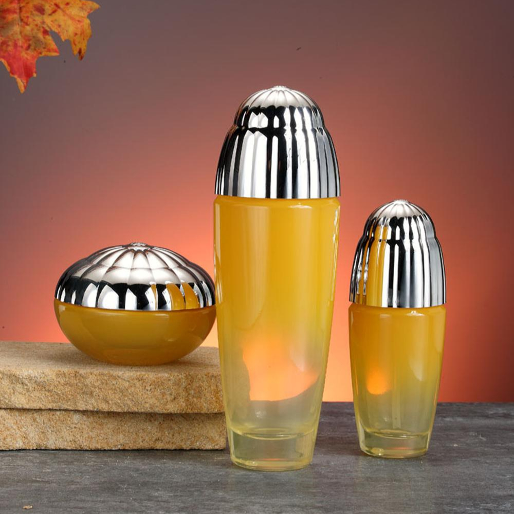 Customized Color Pump Sprayer Lotion Foundation Bottle Skin Care Cosmetic Bottle and Jar Set