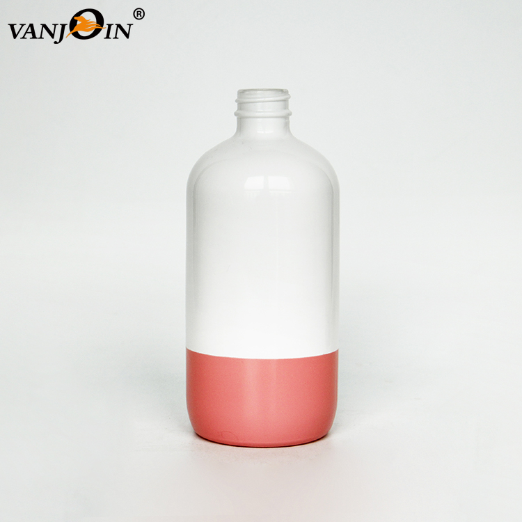 Customized Colored 500ml Round Glass Bottle with Pump Lid Aluminum Cap
