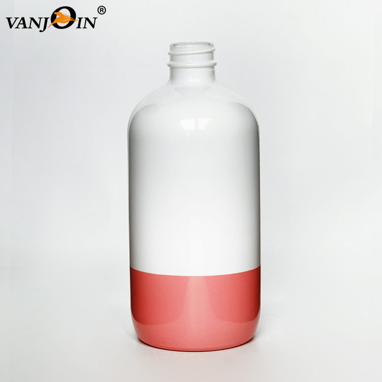 Customized Colored 500ml Round Glass Bottle with Pump Lid Aluminum Cap