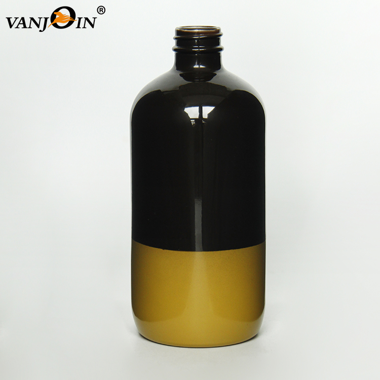 Customized Colored 500ml Round Glass Bottle with Pump Lid Aluminum Cap