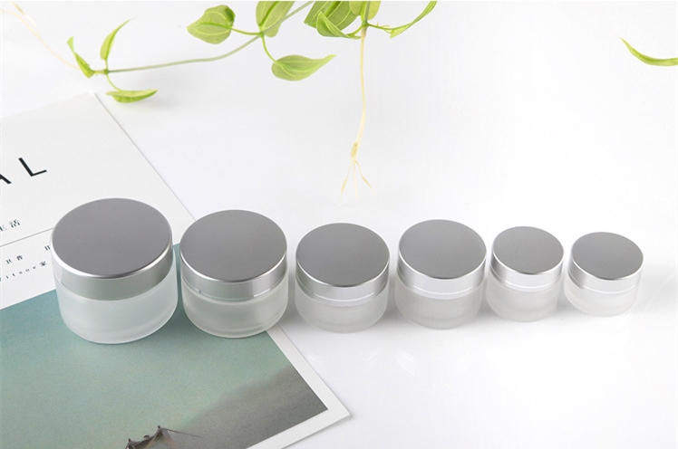 Customized Cosmetic Glass Cream Jar 5g 10g 20g 30g 50g Clear Frosted Jar For Cream