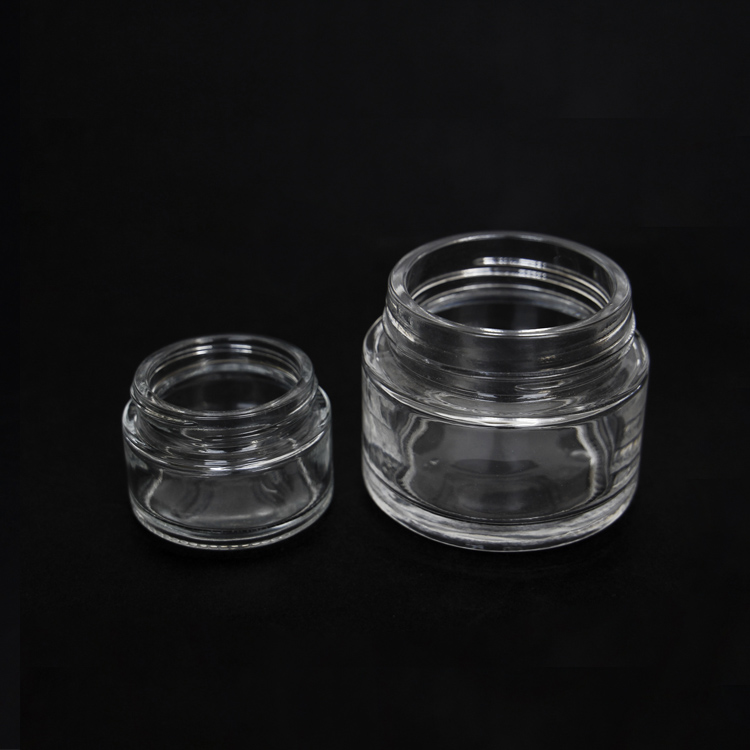 Customized Cosmetic Glass Cream Jar Wide Mouth Glass Face Cream Jar Eye Cream Jar 5g 10g 15g 20g 30g 50g 100g