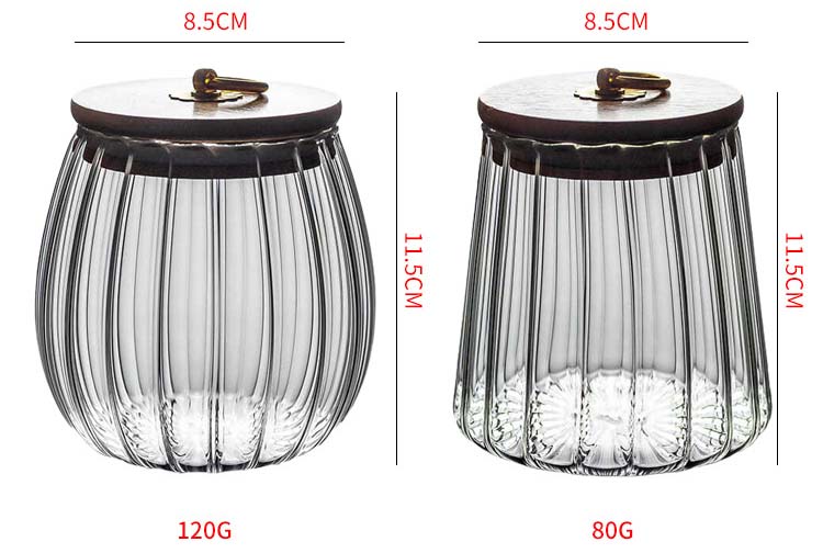 Customized Creative Design Petal Style Glass Jars With Hermetic Bamboo Lids Serving Snacks Honey Tea Coffee