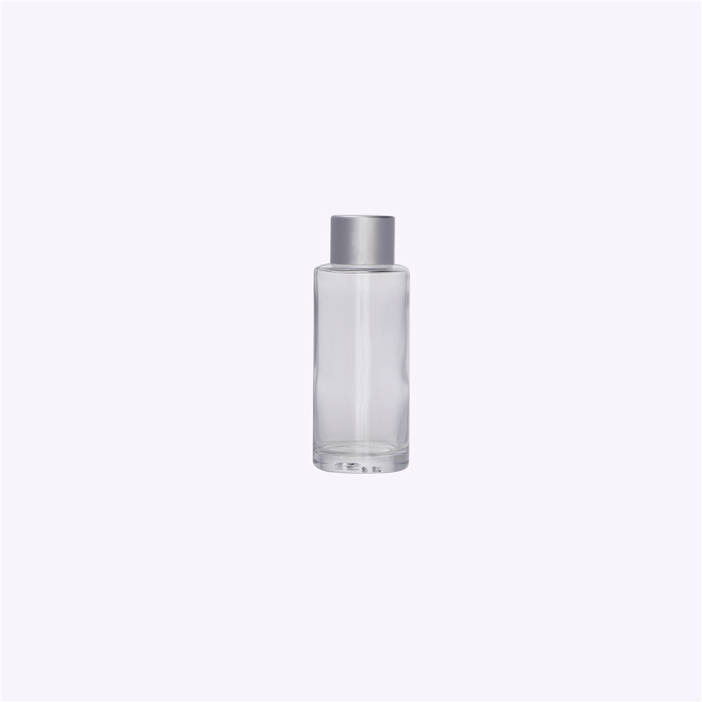 Customized Cylinder 100ml Cosmetic Toner Glass lotion Bottle With Plastic Plug And Lid