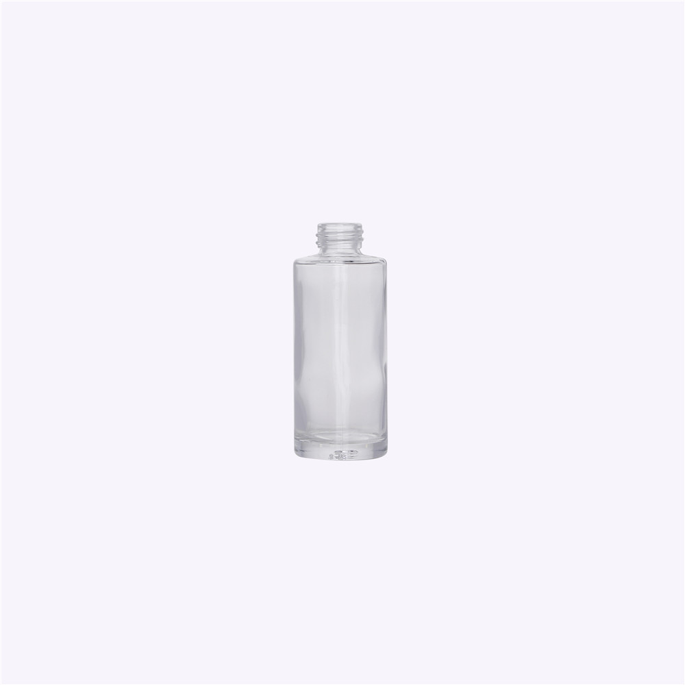 Customized Cylinder 100ml Cosmetic Toner Glass lotion Bottle With Plastic Plug And Lid