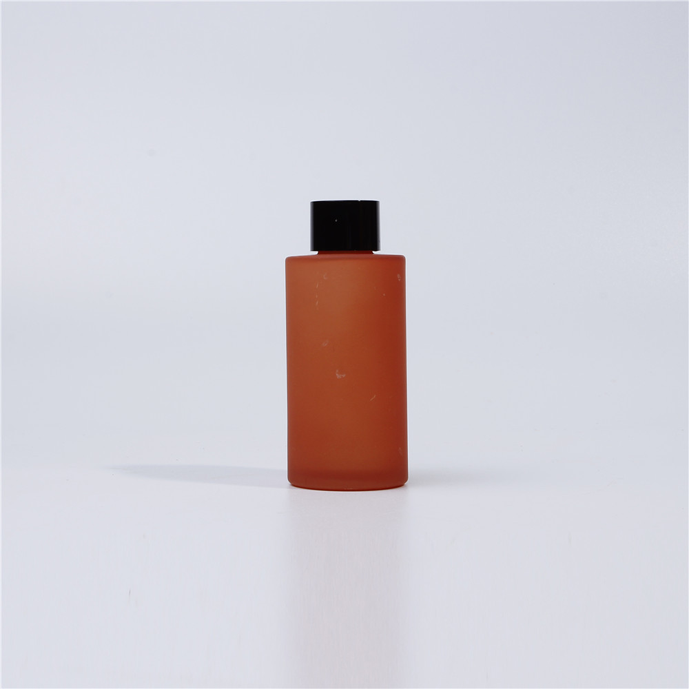 Customized Cylinder 100ml Cosmetic Toner Glass lotion Bottle With Plastic Plug And Lid