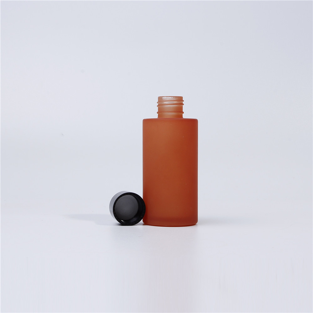 Customized Cylinder 100ml Cosmetic Toner Glass lotion Bottle With Plastic Plug And Lid