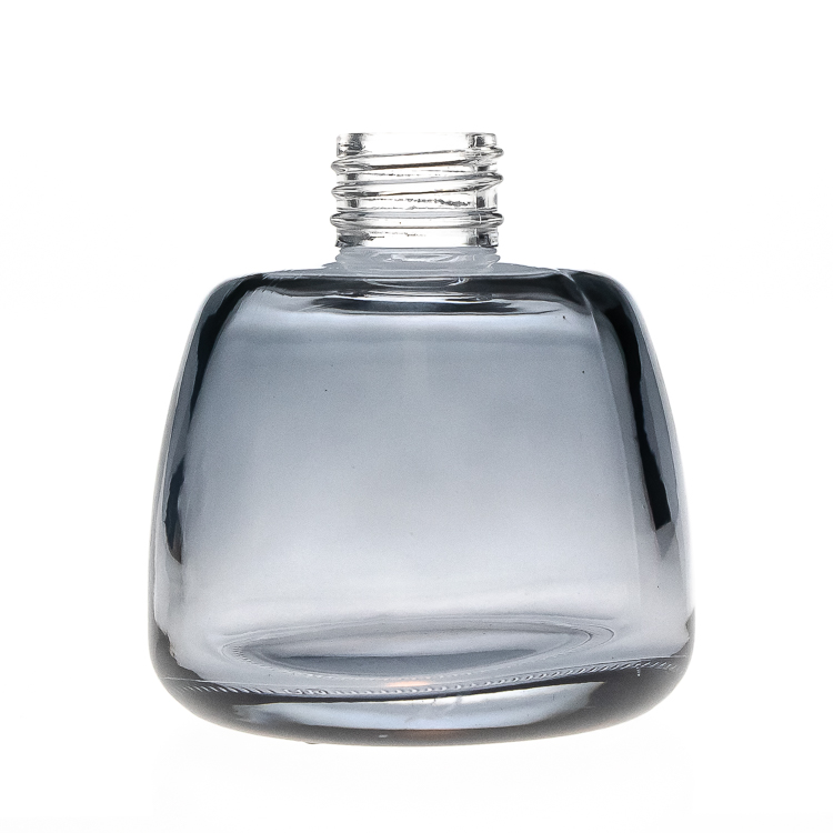 Customized Design 100ml Half Round Shaped Gray Empty Glass Aroma Reed Diffuser Bottle with Aluminum Cap