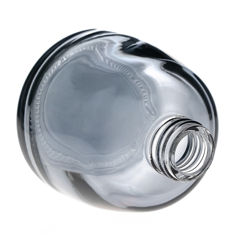 Customized Design 100ml Half Round Shaped Gray Empty Glass Aroma Reed Diffuser Bottle with Aluminum Cap